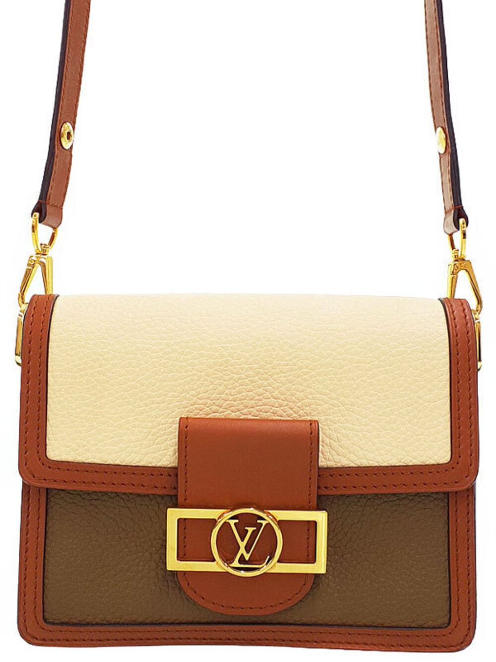 Louis Vuitton Dauphine shoulder bag tricolor textured leather White
